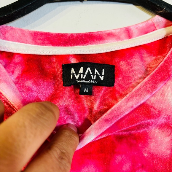 Oversized MAN Official Tie Dye Print T-Shirt Pink - Picture 3 of 7